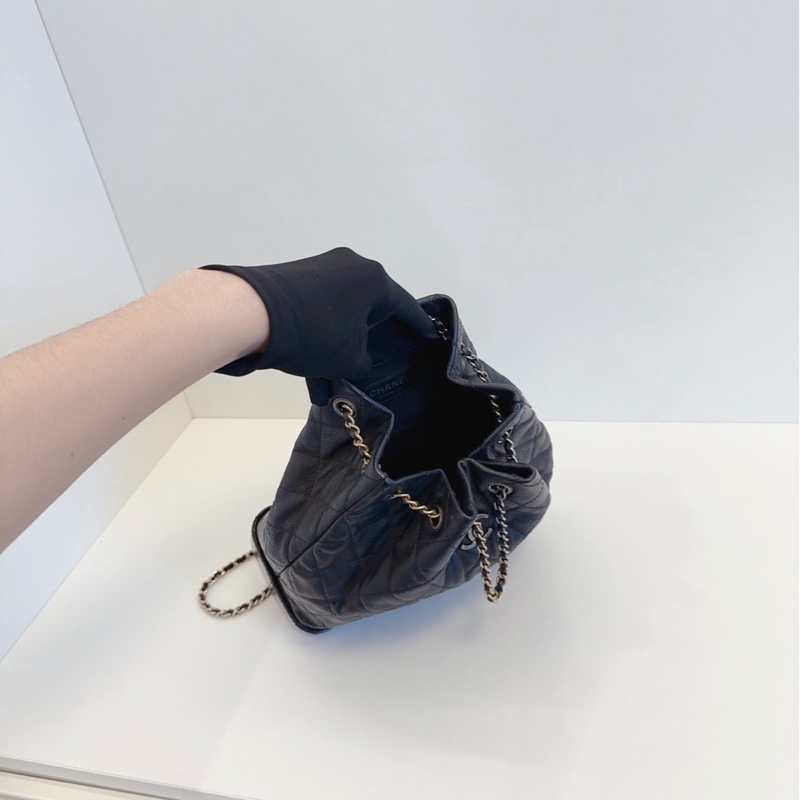 💎Chanel Gabrielle 全黑色漸變流浪後背包 中號 98🆕-8