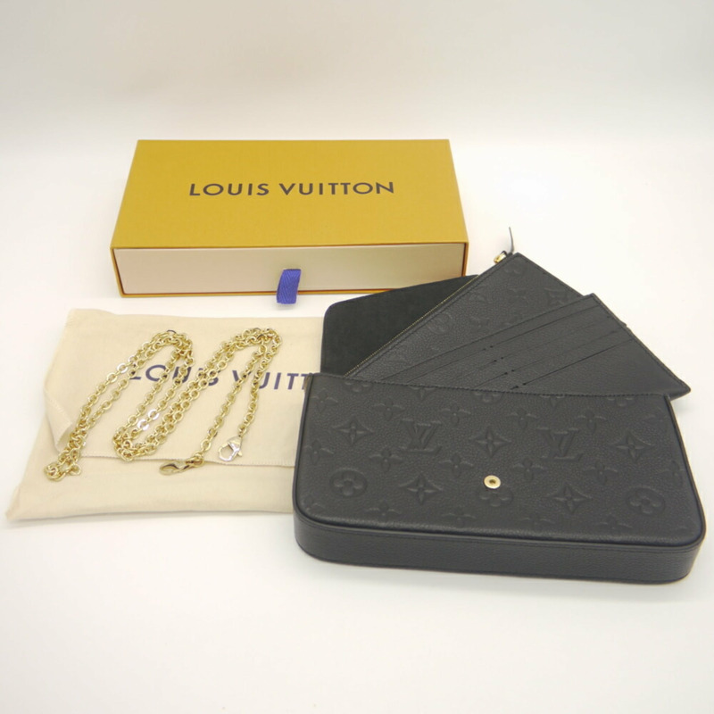 路易威登 Pochette Felicie 交織字母 Empreinte Noir M82477 單肩包-11