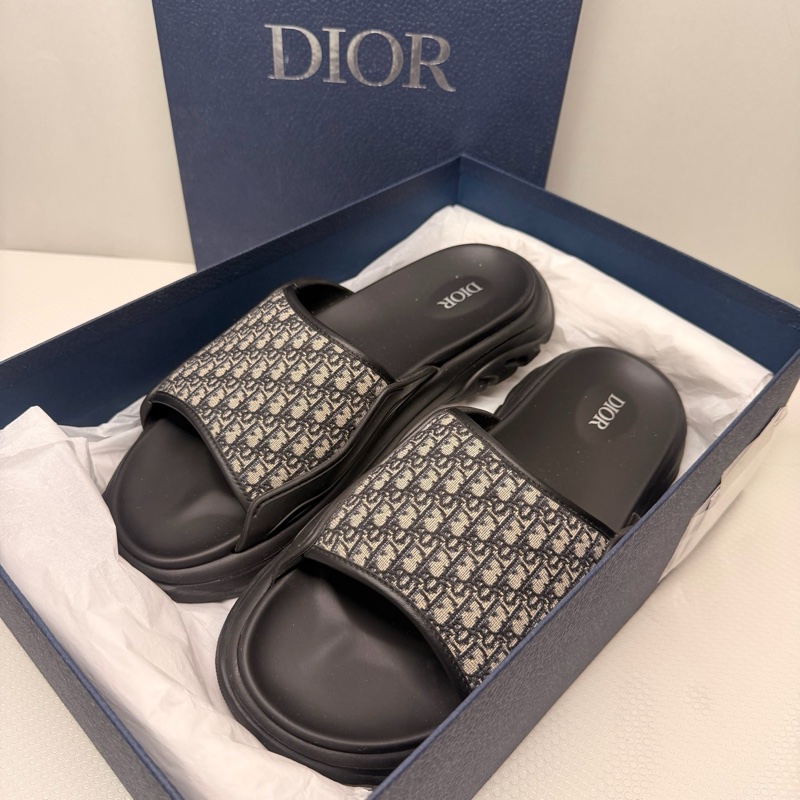 迪奧/Dior 男士老花拖鞋-8