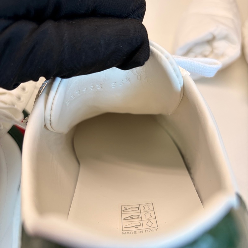 古馳/Gucci Ace系列小白鞋 紅綠條紋+鰐魚皮尾標-7