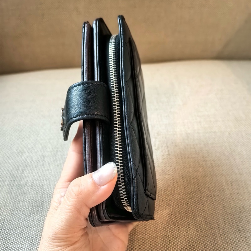 CHANEL香奈兒 黑色菱格紋錢包 22開 🈚附件：單品-2