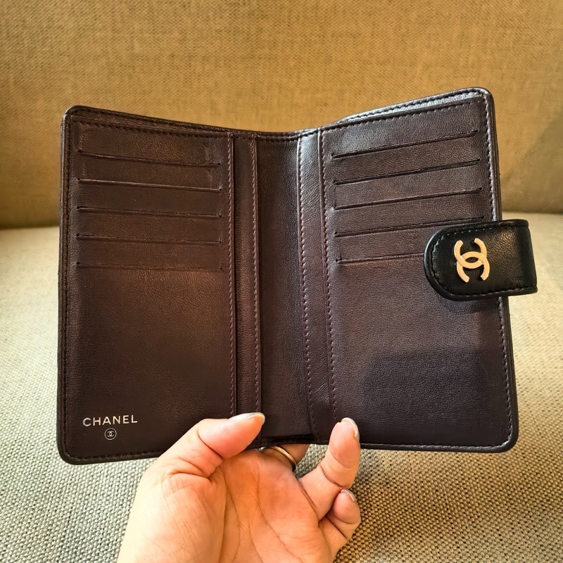 CHANEL香奈兒 黑色菱格紋錢包 22開 🈚附件：單品-3