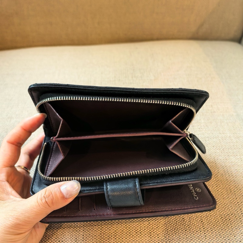 CHANEL香奈兒 黑色菱格紋錢包 22開 🈚附件：單品-4