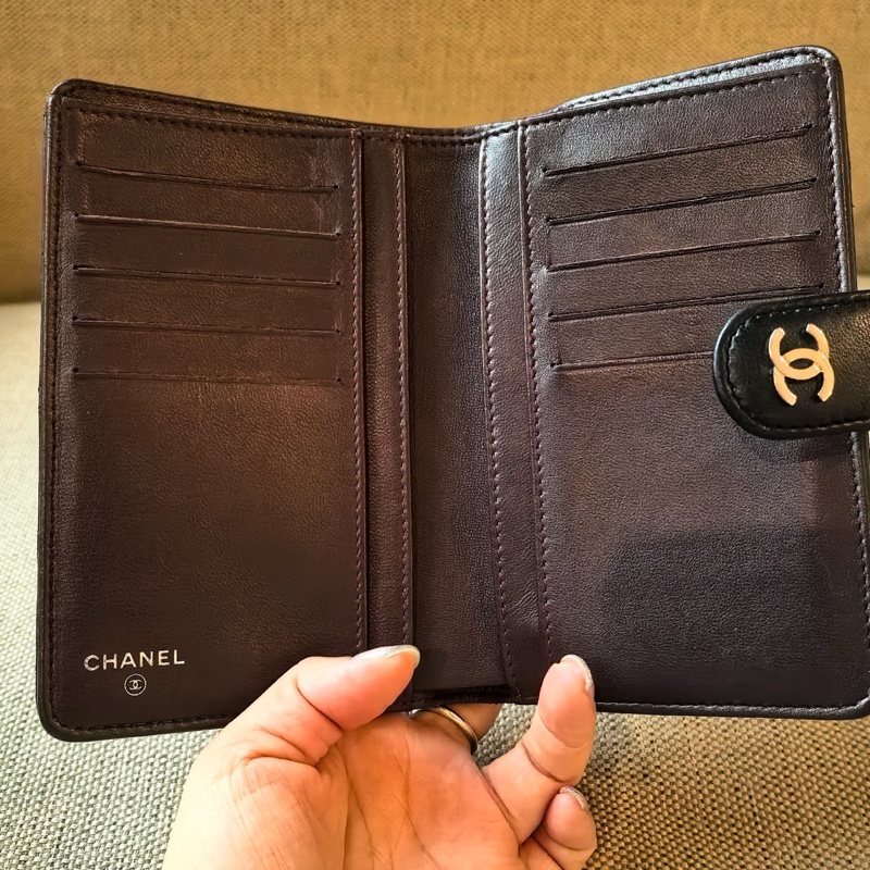 CHANEL香奈兒 黑色菱格紋錢包 22開 🈚附件：單品-6
