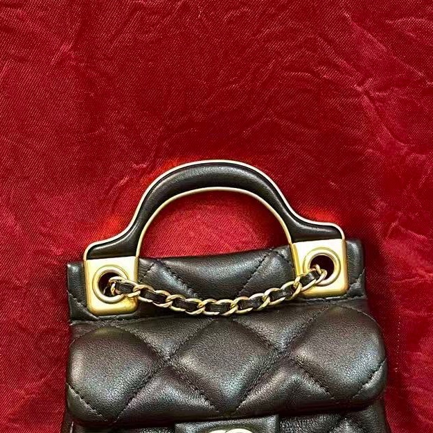 CHANEL 香奈兒 斜挎包 Lady Handle 衣架包 小羊皮 10*11 黑色 🈚附件-1