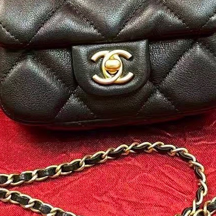CHANEL 香奈兒 斜挎包 Lady Handle 衣架包 小羊皮 10*11 黑色 🈚附件-2