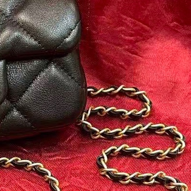 CHANEL 香奈兒 斜挎包 Lady Handle 衣架包 小羊皮 10*11 黑色 🈚附件-3