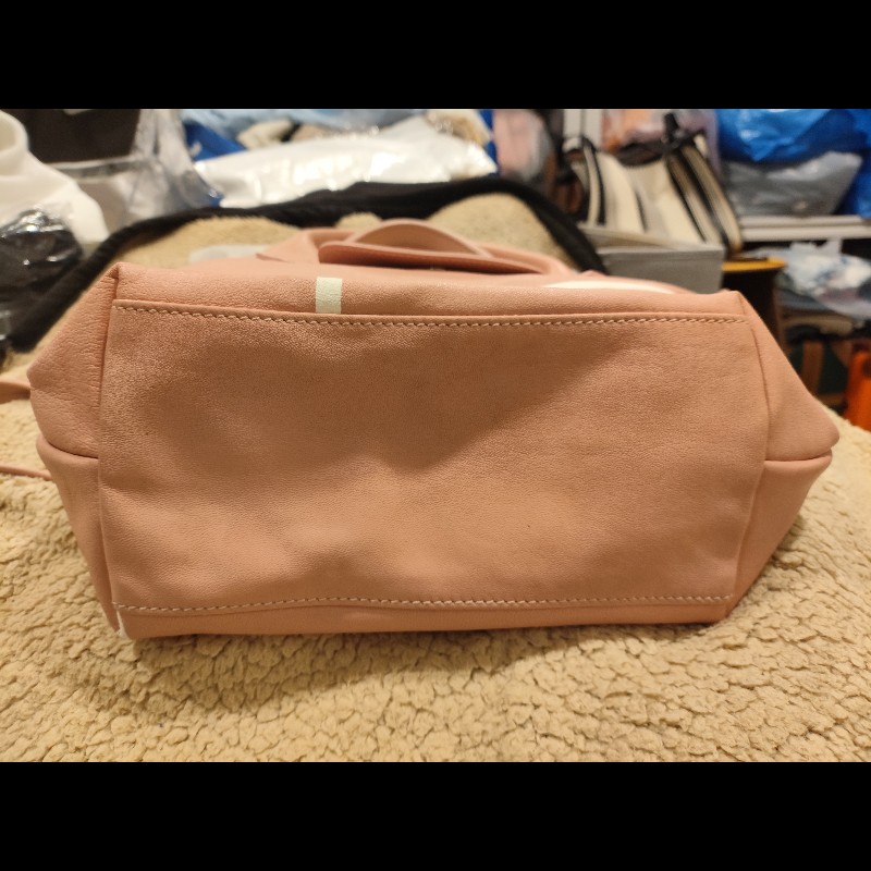 Longchamp x Mr. Bags 聯名粉色皮革手提斜背包 法國製-2