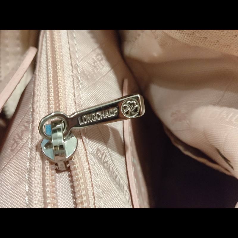 Longchamp x Mr. Bags 聯名粉色皮革手提斜背包 法國製-10