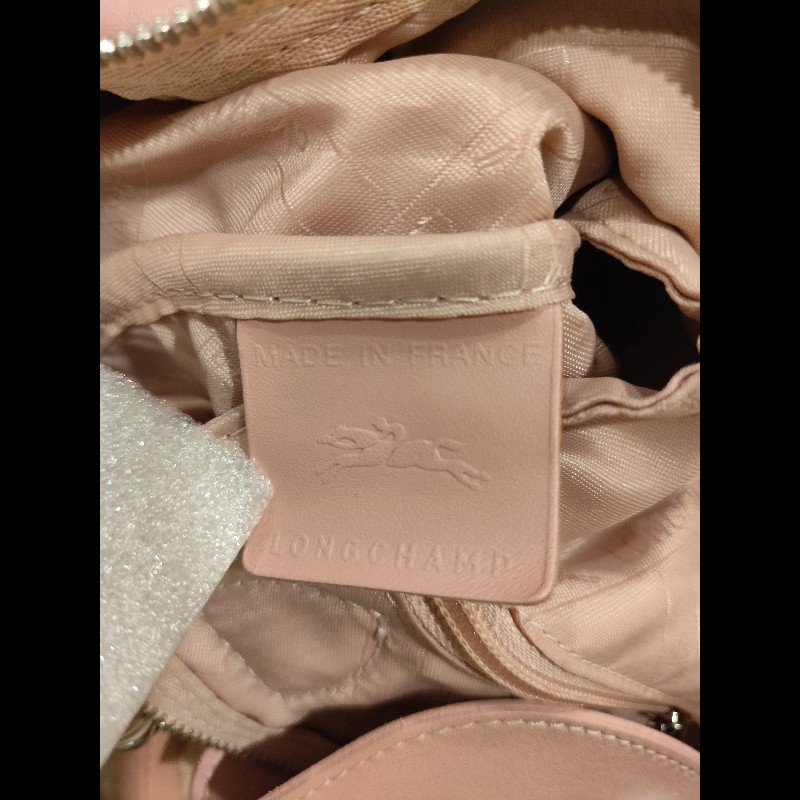 Longchamp x Mr. Bags 聯名粉色皮革手提斜背包 法國製-13