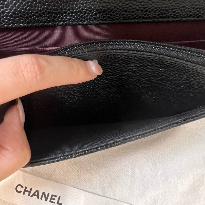 ෆ Chanel woc黑銀荔枝牛皮-9