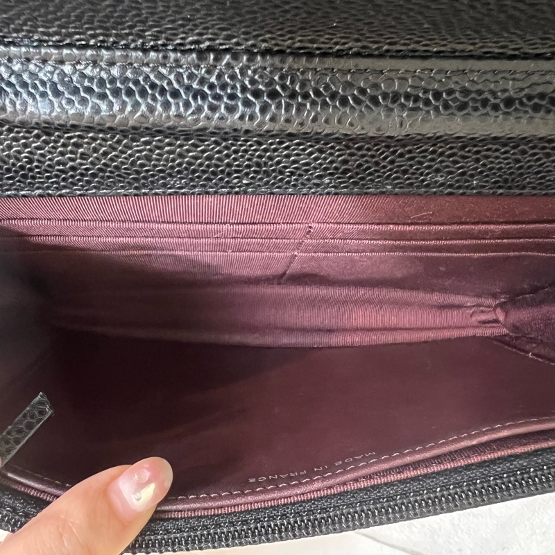 ෆ Chanel woc黑銀荔枝牛皮-10