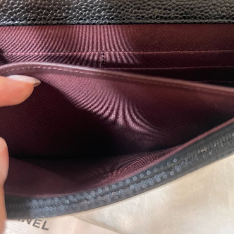 ෆ Chanel woc黑銀荔枝牛皮-11