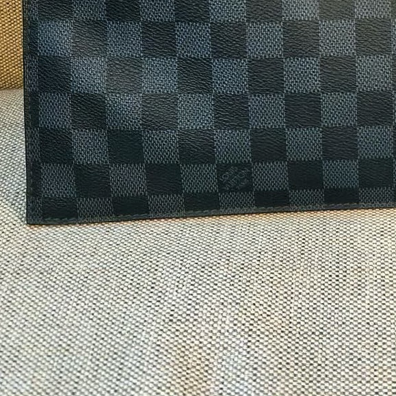 Louis Vuitton路易威登 黑色棋盤格手提包手拿包公文包-4
