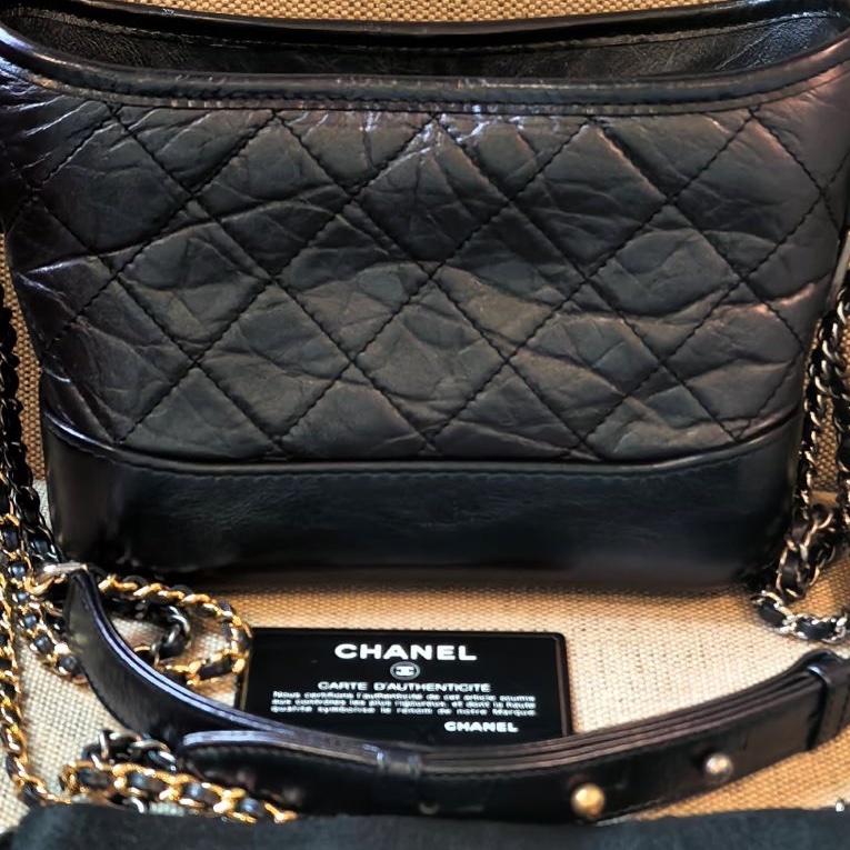Chanel香奈兒 Gabrielle系列 黑色人魚姬菱格流浪包小號鏈條單肩斜挎包 27開有卡 尺寸15×8×20。-3