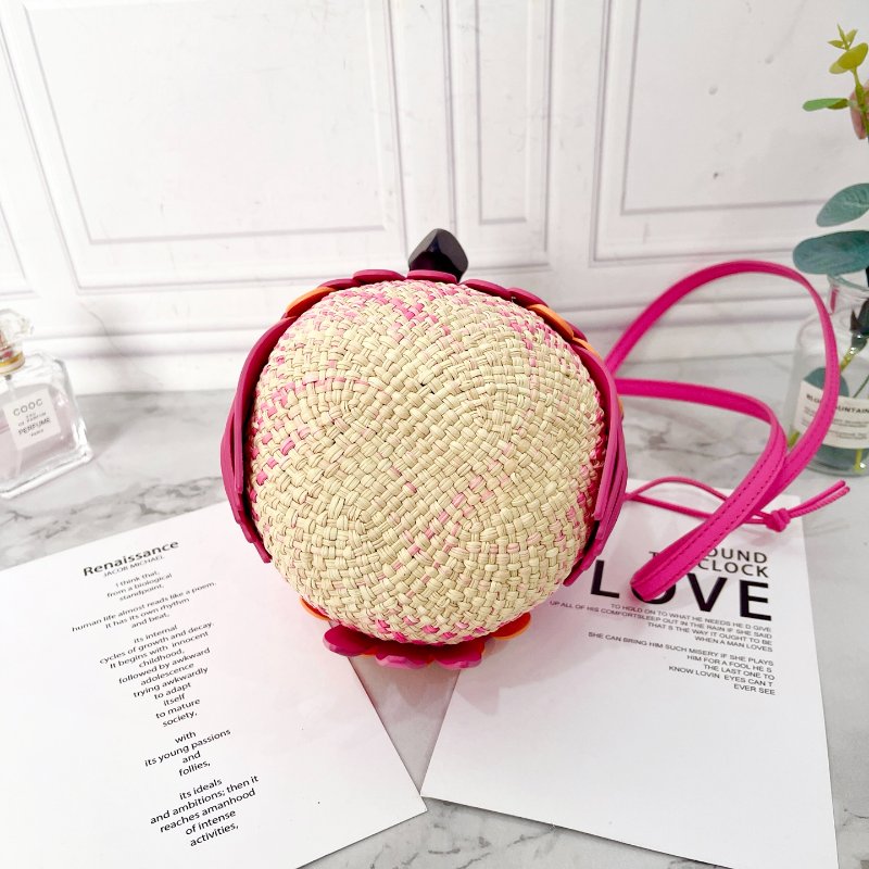 Loewe 藝術家聯名編織粉色  鸚鵡小鳥包 16×14×20cm  98新配件塵袋-6