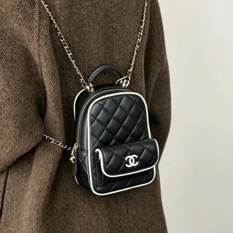 CHANEL香奈兒25P新款熊貓包/黑白漫畫小書包-8