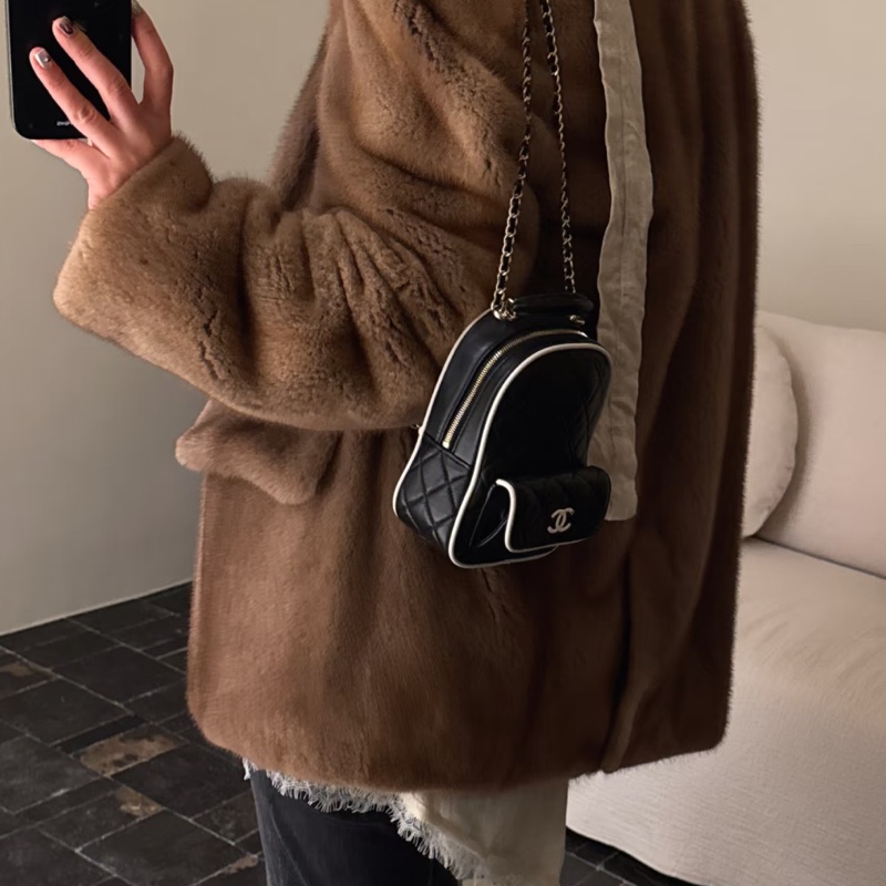 CHANEL香奈兒25P新款熊貓包/黑白漫畫小書包-23