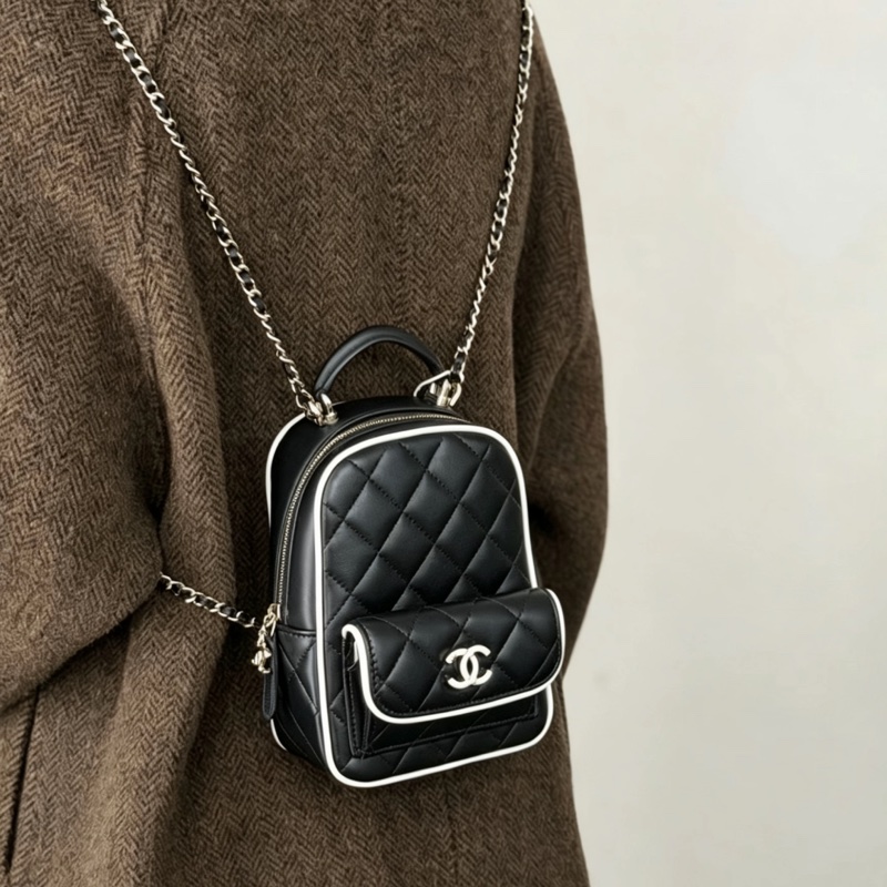 CHANEL香奈兒25P新款熊貓包/黑白漫畫小書包-32