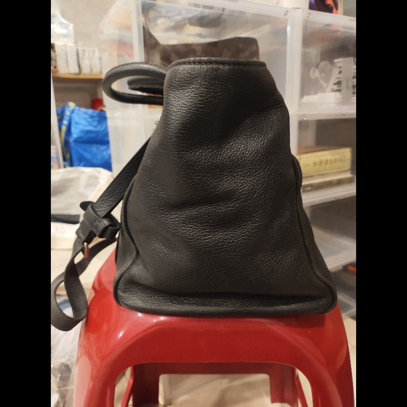 Prada 黑色荔枝紋真皮兩用托特包｜手提肩背皆可｜大容量通勤包-3