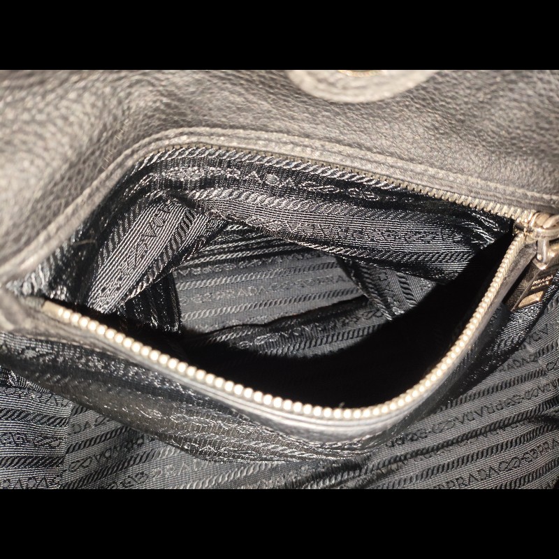 Prada 黑色荔枝紋真皮兩用托特包｜手提肩背皆可｜大容量通勤包-7
