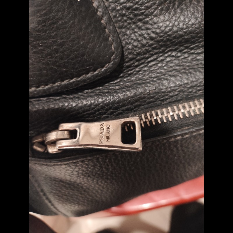 Prada 黑色荔枝紋真皮兩用托特包｜手提肩背皆可｜大容量通勤包-8