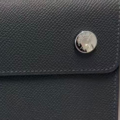 Hermes snap wallet 石板灰 銀扣 K刻  長盒子 男女適用-2
