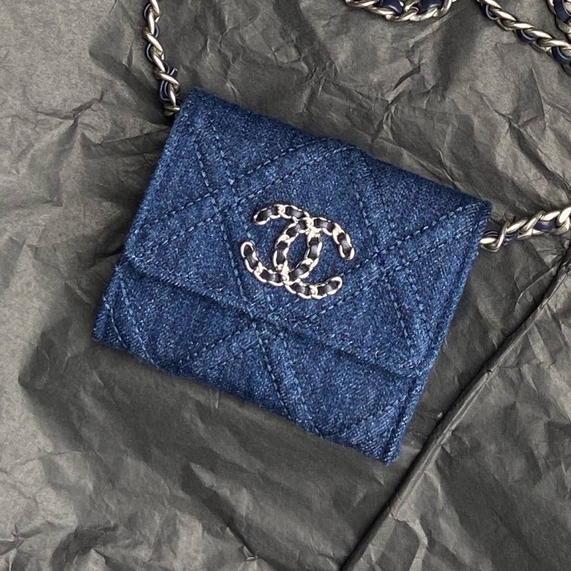 Chanel 19bag牛仔卡包 零錢包 31開  有卡-0