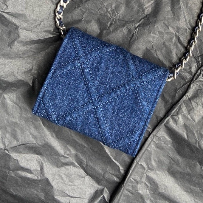 Chanel 19bag牛仔卡包 零錢包 31開  有卡-1