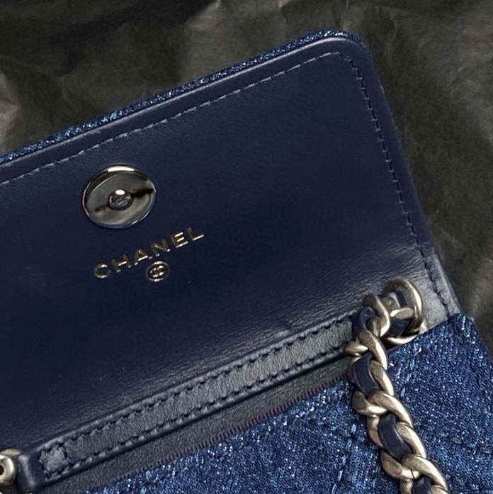 Chanel 19bag牛仔卡包 零錢包 31開  有卡-3
