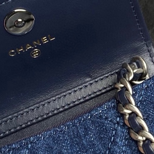 Chanel 19bag牛仔卡包 零錢包 31開  有卡-5