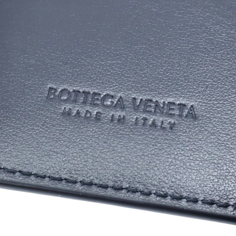 黑色 編織羊皮 Bi-Fold 兩折 短夾【BOTTEGA VENETA BV 寶緹嘉】 742330-5