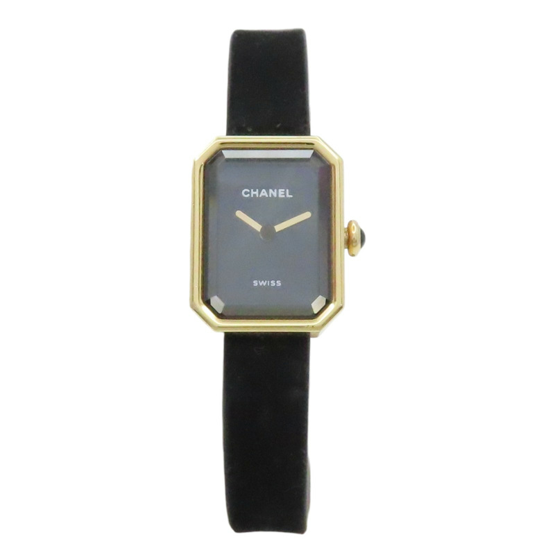 黑色錶盤 18K黃金 不鏽鋼 絲絨橡膠錶帶 Premiere Ribbon 腕錶【CHANEL 香奈兒】 H6254-0