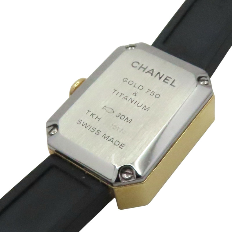 黑色錶盤 18K黃金 不鏽鋼 絲絨橡膠錶帶 Premiere Ribbon 腕錶【CHANEL 香奈兒】 H6254-3
