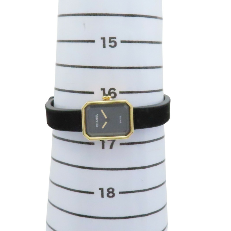 黑色錶盤 18K黃金 不鏽鋼 絲絨橡膠錶帶 Premiere Ribbon 腕錶【CHANEL 香奈兒】 H6254-9
