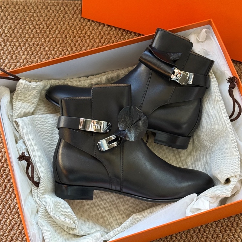 未使用Hermes/愛馬仕 kelly扣短靴 經典款 全套-0