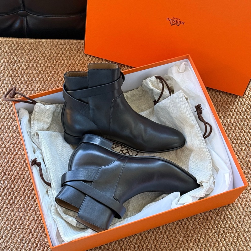 未使用Hermes/愛馬仕 kelly扣短靴 經典款 全套-1