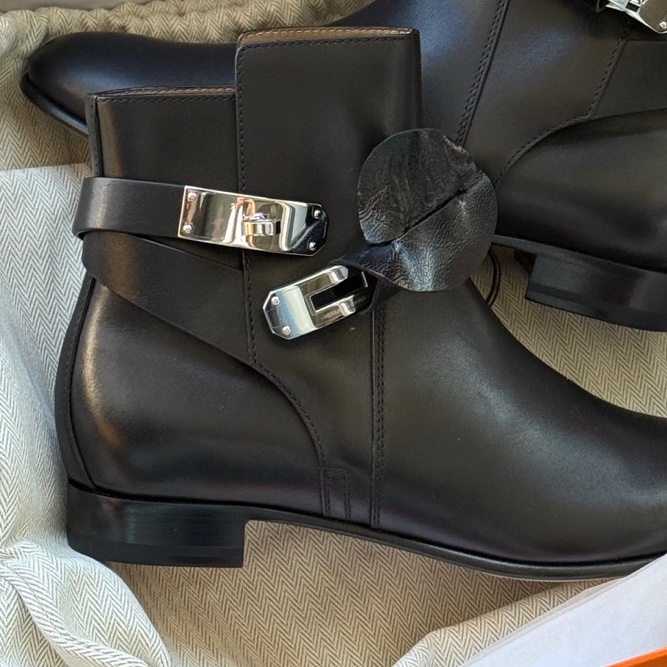 未使用Hermes/愛馬仕 kelly扣短靴 經典款 全套-3