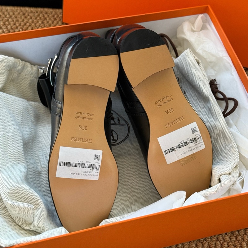 未使用Hermes/愛馬仕 kelly扣短靴 經典款 全套-4