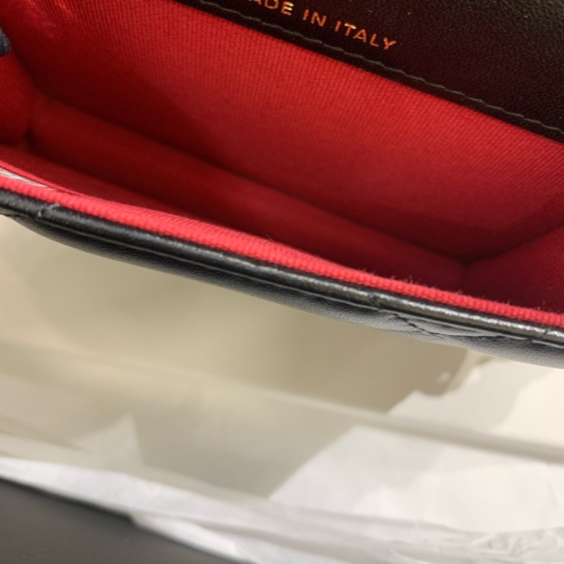 香奈兒 19woc黑金小廢包 芯片款 22年 4*28。-2