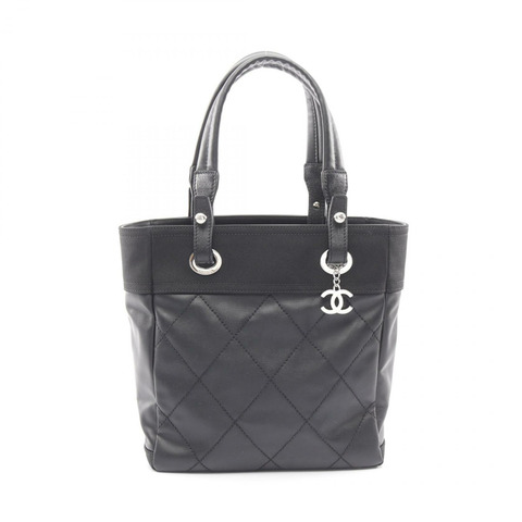 香奈兒 (CHANEL) Paris Biarritz PM 手提單肩包 A34208 帆布皮革 黑色 二手 SHW