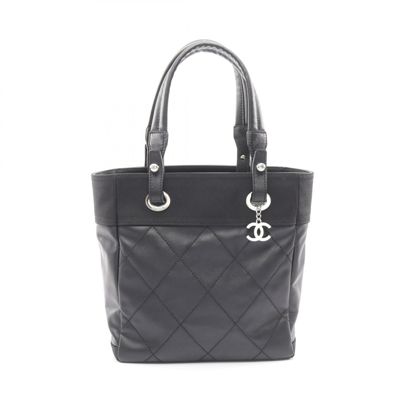 香奈兒 (CHANEL) Paris Biarritz PM 手提單肩包 A34208 帆布皮革 黑色 二手 SHW-0