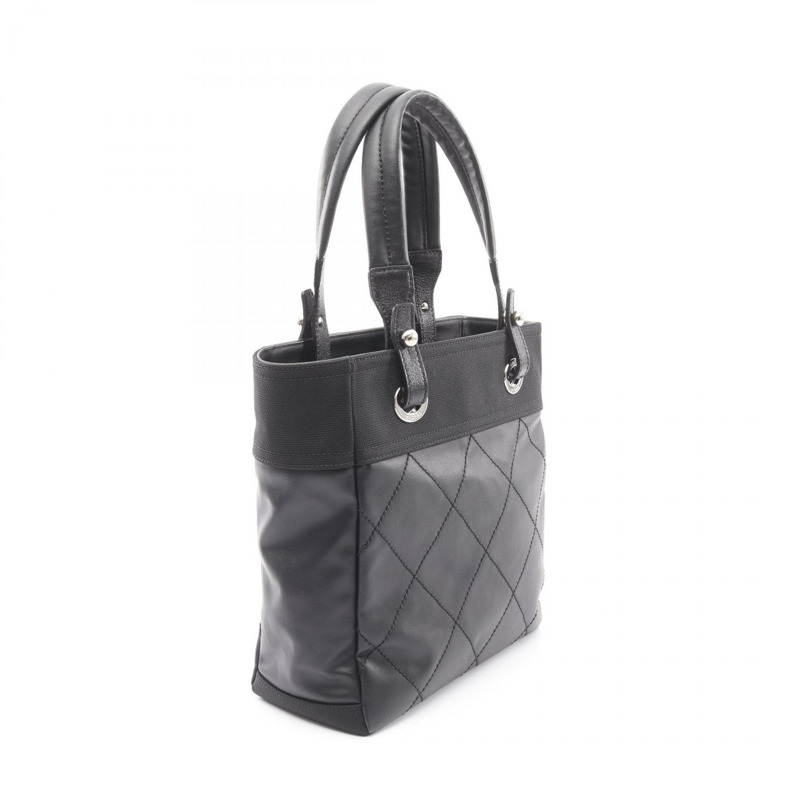 香奈兒 (CHANEL) Paris Biarritz PM 手提單肩包 A34208 帆布皮革 黑色 二手 SHW-1