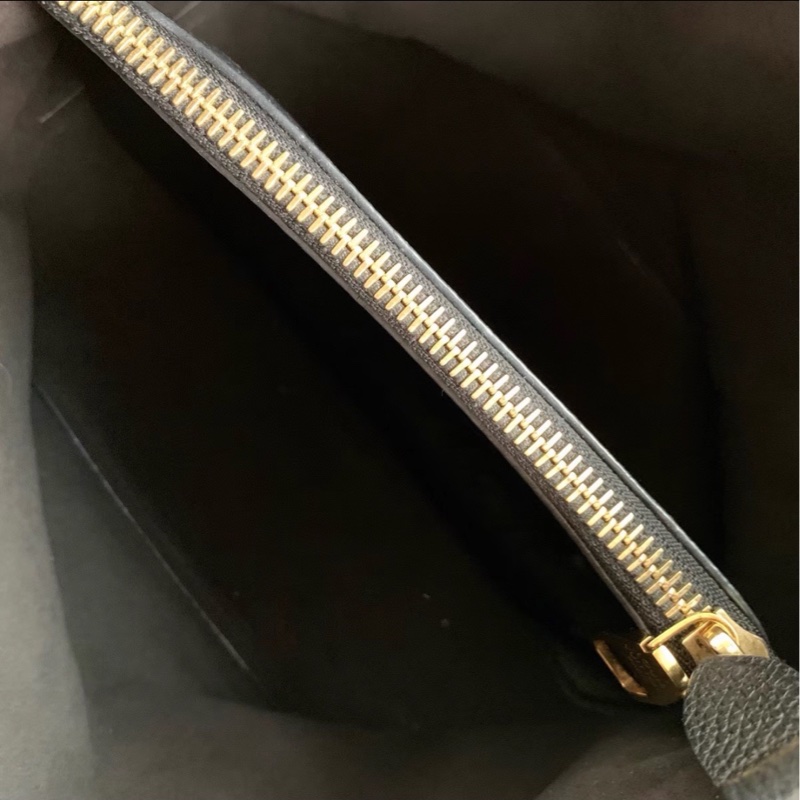 實用百搭款✨超耐用💕Lv路易威登黑色金扣全皮老花壓紋neonoe中號水桶包手提肩背包-12