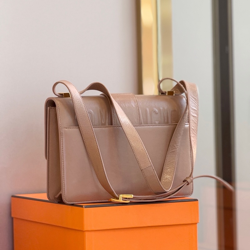 Dior • 經典蒙田Montaigne 30 裸粉色油臘牛皮金釦 附保卡-4