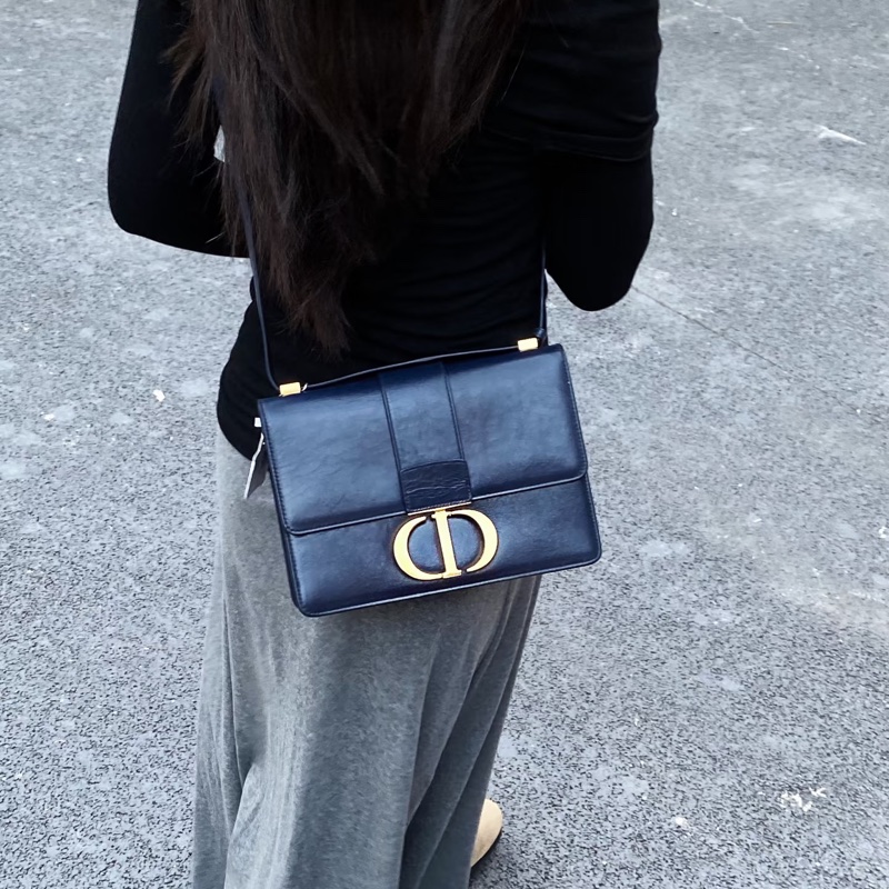 Dior • 經典蒙田 Montaigne 30 午夜藍油臘牛皮金釦-1