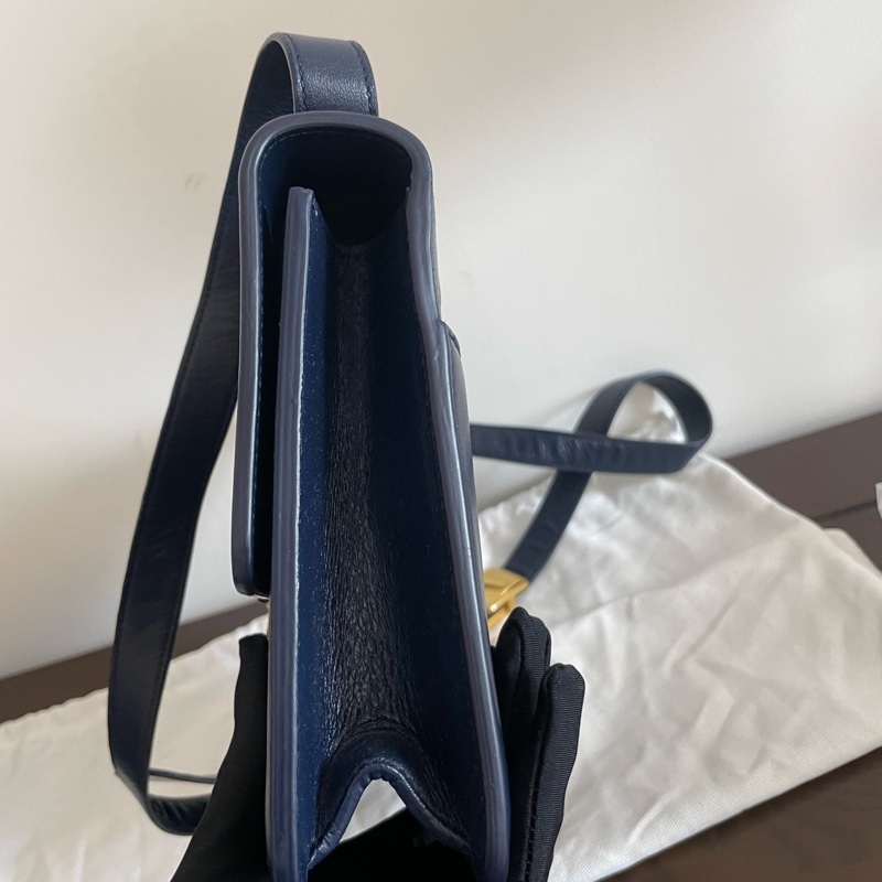 Dior • 經典蒙田 Montaigne 30 午夜藍油臘牛皮金釦-6