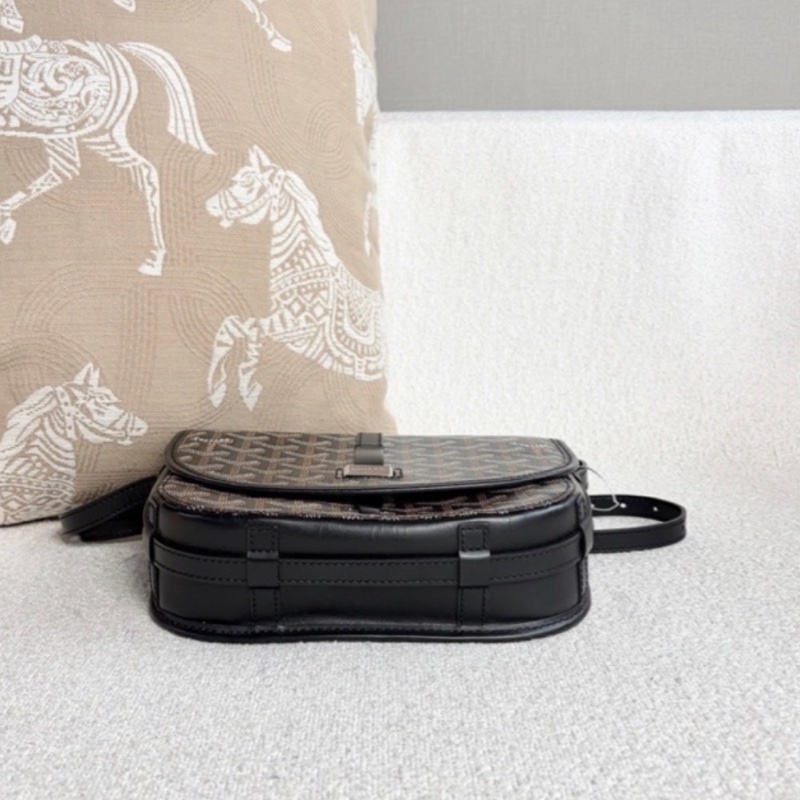 Goyard戈雅Belvedere黑色老花拼皮銀扣郵差包🌚-12