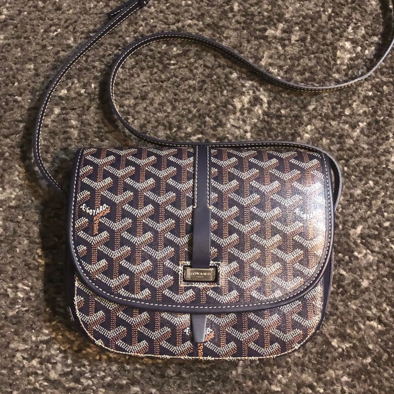 Goyard戈雅Belvedere黑色老花拼皮銀扣郵差包🌚-15