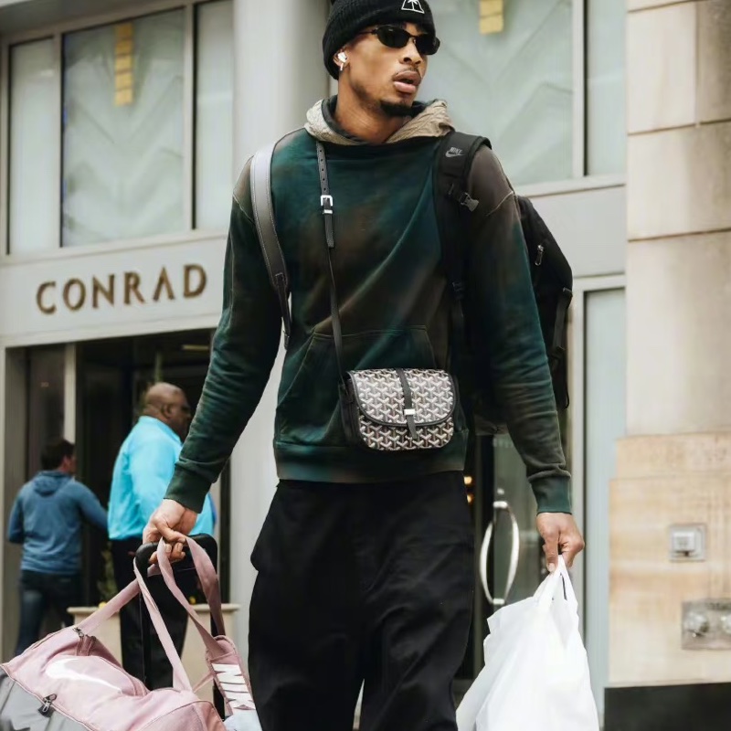 Goyard戈雅Belvedere黑色老花拼皮銀扣郵差包🌚-26